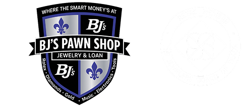 BJ's Pawn Shop shield logo and Retail Member — The Jewelers Board of Trade badge